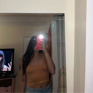 Orange ribbed tank top